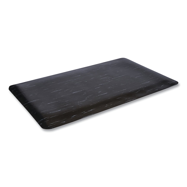 Antifatigue Mat, 72" L x 36" W, 0.5" Thickness, Marbleized Rubber, Black